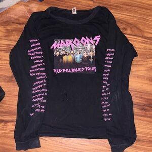 Los Angeles Apparel Black Maroon5 Tour Graphic Long Sleeve Tee